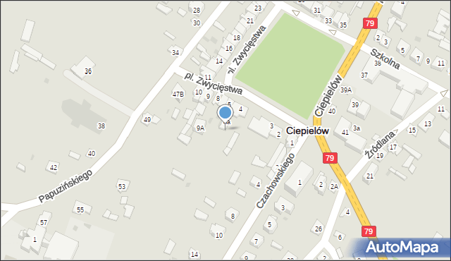 Ciepielów, Plac Zwycięstwa, 5A, mapa Ciepielów