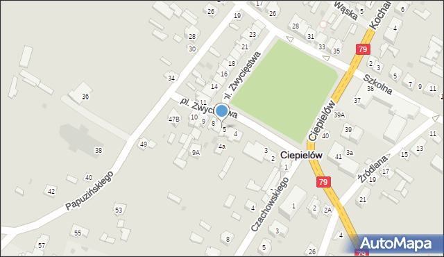 Ciepielów, Plac Zwycięstwa, 6, mapa Ciepielów