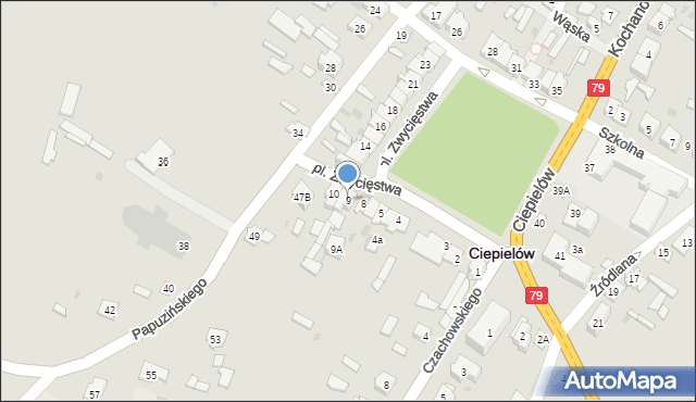 Ciepielów, Plac Zwycięstwa, 9, mapa Ciepielów