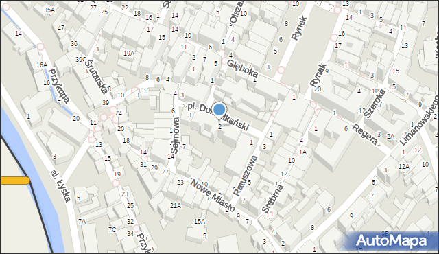 Cieszyn, Plac Dominikański, 2, mapa Cieszyna