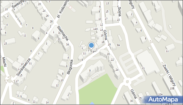 Cieszyn, Plac Księcia Józefa Poniatowskiego, 4, mapa Cieszyna