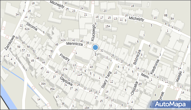 Cieszyn, Plac Teatralny, 2, mapa Cieszyna