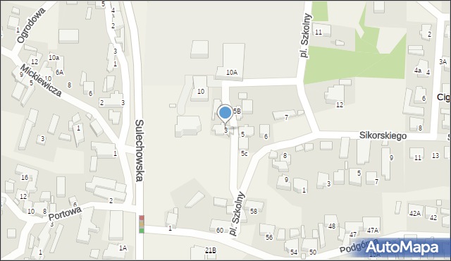 Cigacice, Plac Szkolny, 3, mapa Cigacice