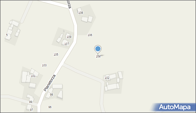 Cisek, Planetorza, 104, mapa Cisek