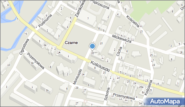 Czarne, Plac Jana Pawła II, 12, mapa Czarne