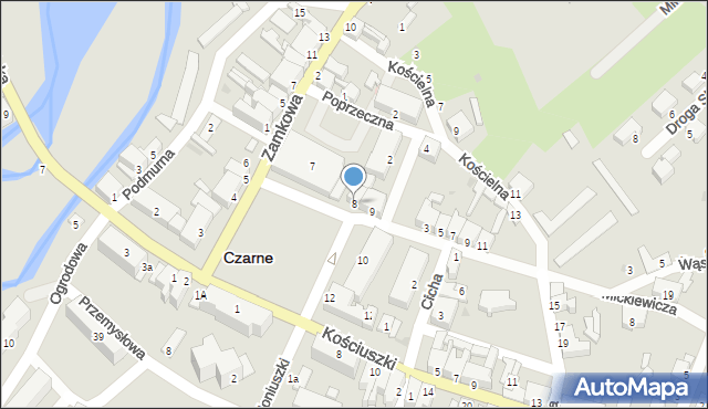 Czarne, Plac Wolności, 8, mapa Czarne