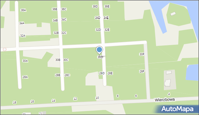Czarny Las, Platanowa, 30D, mapa Czarny Las