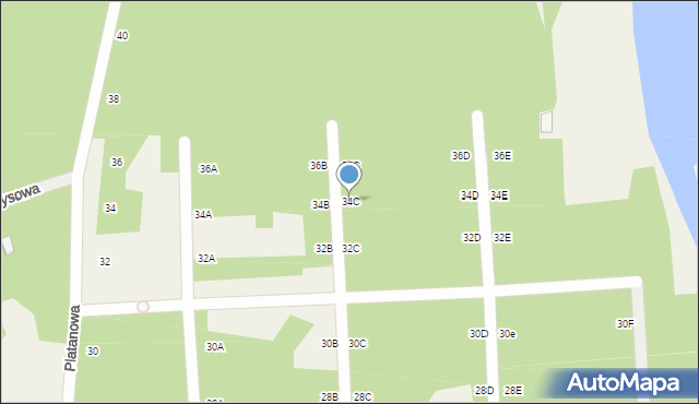 Czarny Las, Platanowa, 34C, mapa Czarny Las