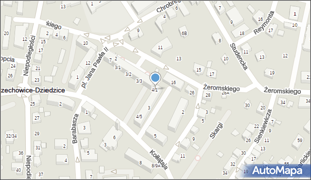 Czechowice-Dziedzice, Plac Jana Pawła II, 4/1, mapa Czechowic-Dziedzic