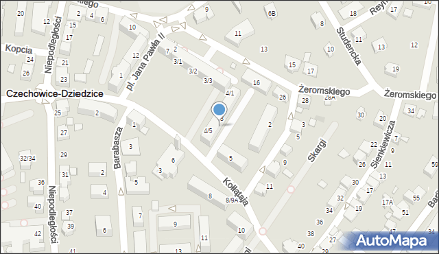 Czechowice-Dziedzice, Plac Jana Pawła II, 4, mapa Czechowic-Dziedzic