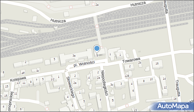 Czechowice-Dziedzice, Plac Wolności, 3, mapa Czechowic-Dziedzic