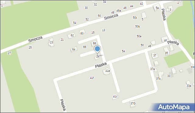Czechowice-Dziedzice, Płaska, 24, mapa Czechowic-Dziedzic