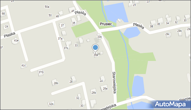 Czechowice-Dziedzice, Płaska, 33a, mapa Czechowic-Dziedzic