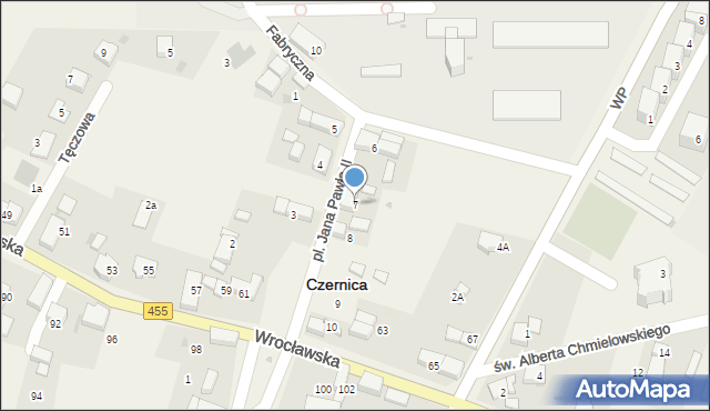 Czernica, Plac Jana Pawła II, 7, mapa Czernica