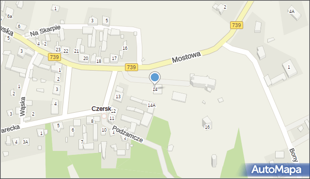 Czersk, Plac Tysiąclecia, 14, mapa Czersk
