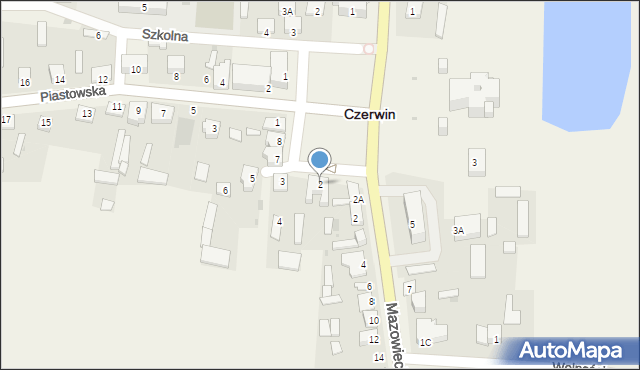 Czerwin, Plac Tysiąclecia, 2, mapa Czerwin