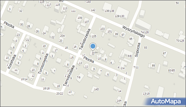 Częstochowa, Płocka, 12, mapa Częstochowy