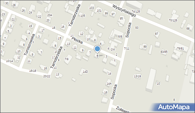 Częstochowa, Płocka, 5, mapa Częstochowy