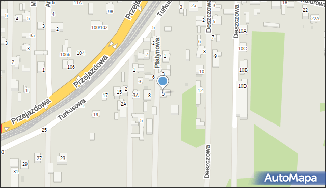 Częstochowa, Platynowa, 5, mapa Częstochowy