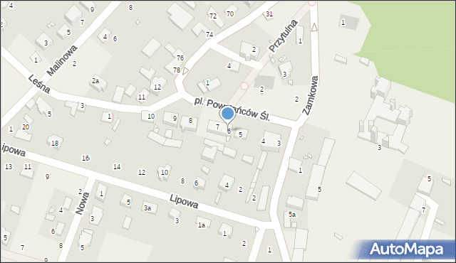 Dąbrowa, Plac Powstańców Śl., 6, mapa Dąbrowa