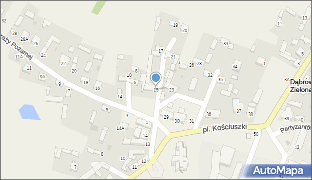 Dąbrowa Zielona, Plac Kościuszki Tadeusza, gen., 15, mapa Dąbrowa Zielona