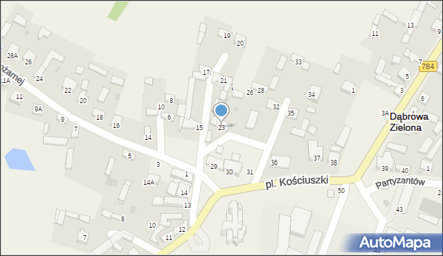 Dąbrowa Zielona, Plac Kościuszki Tadeusza, gen., 23, mapa Dąbrowa Zielona