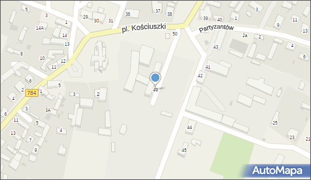 Dąbrowa Zielona, Plac Kościuszki Tadeusza, gen., 49, mapa Dąbrowa Zielona
