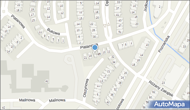 Dąbrówka, Platanowa, 17, mapa Dąbrówka