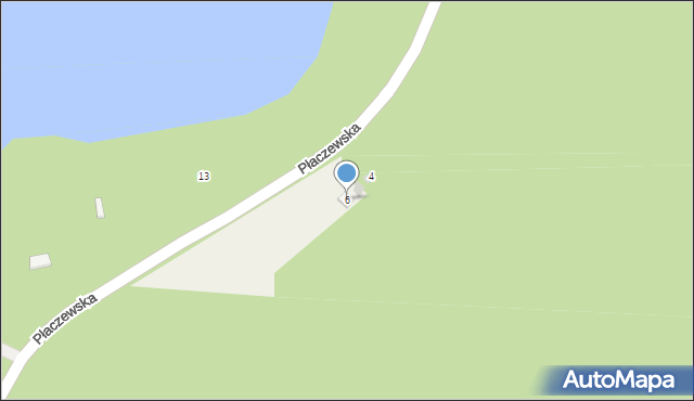 Dąbrówka, Płaczewska, 6, mapa Dąbrówka