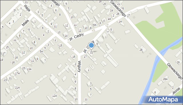 Daleszyce, Plac Cedry, 11, mapa Daleszyce