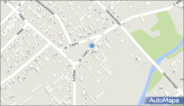 Daleszyce, Plac Cedry, 9, mapa Daleszyce