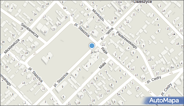 Daleszyce, Plac Staszica Stanisława, 2f, mapa Daleszyce