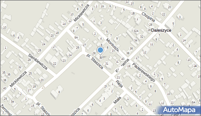Daleszyce, Plac Staszica Stanisława, 30, mapa Daleszyce