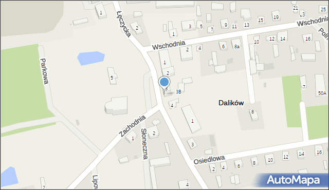 Dalików, Plac Powstańców, 3A, mapa Dalików