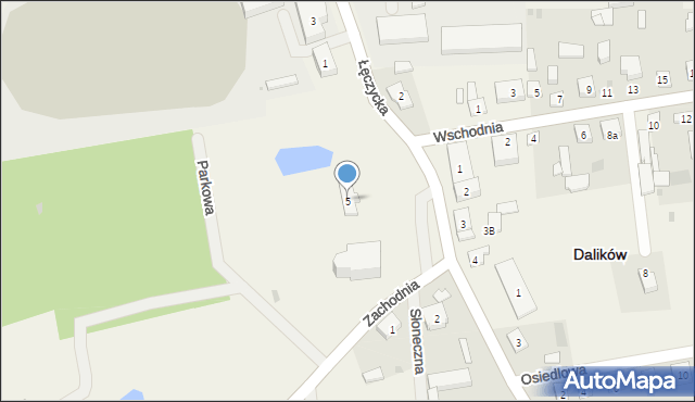 Dalików, Plac Powstańców, 5, mapa Dalików