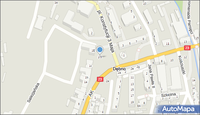 Dębno, Plac Konstytucji 3 Maja, 1/3, mapa Dębno