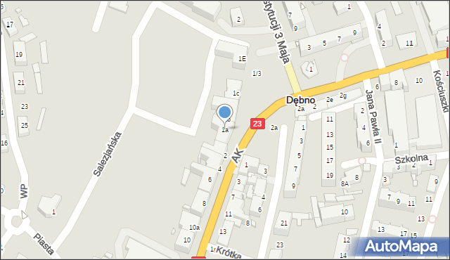Dębno, Plac Konstytucji 3 Maja, 1a, mapa Dębno