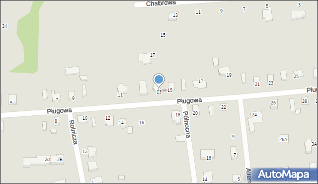 Dębno, Pługowa, 13, mapa Dębno