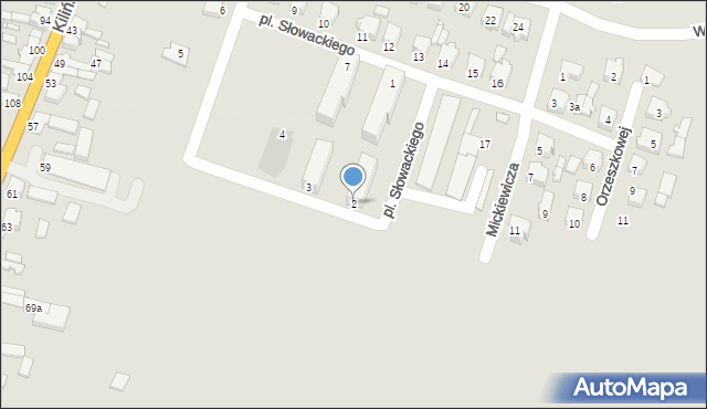 Dobra, Plac Słowackiego Juliusza, 2, mapa Dobra