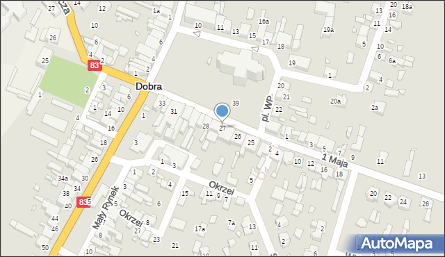 Dobra, Plac Wojska Polskiego, 27, mapa Dobra
