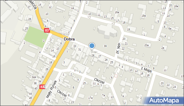 Dobra, Plac Wojska Polskiego, 29, mapa Dobra