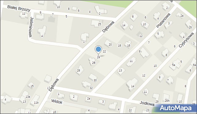 Dobra, Platanowa, 24, mapa Dobra