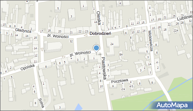Dobrodzień, Plac Wolności, 1/9, mapa Dobrodzień