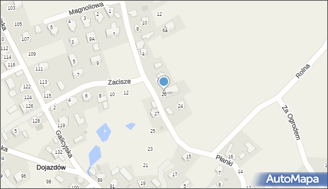 Dojazdów, Płanki, 26, mapa Dojazdów