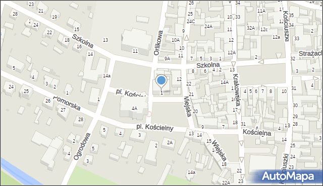 Drezdenko, Plac Kościelny, 1, mapa Drezdenko