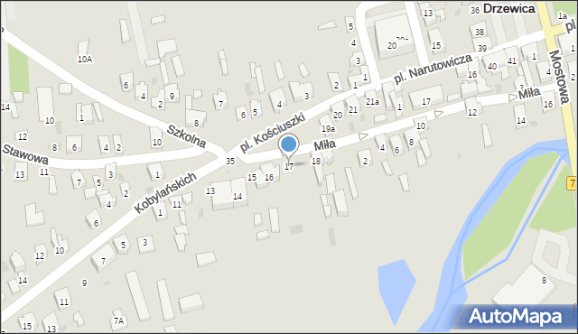 Drzewica, Plac Kościuszki Tadeusza, gen., 17, mapa Drzewica