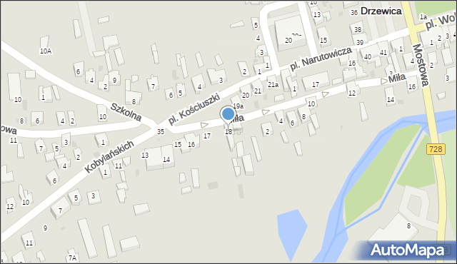 Drzewica, Plac Kościuszki Tadeusza, gen., 18, mapa Drzewica