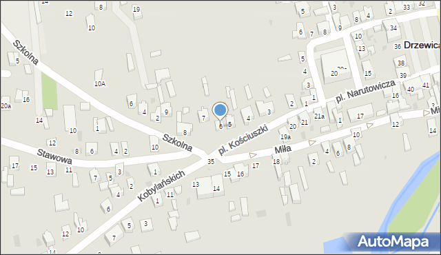 Drzewica, Plac Kościuszki Tadeusza, gen., 6, mapa Drzewica