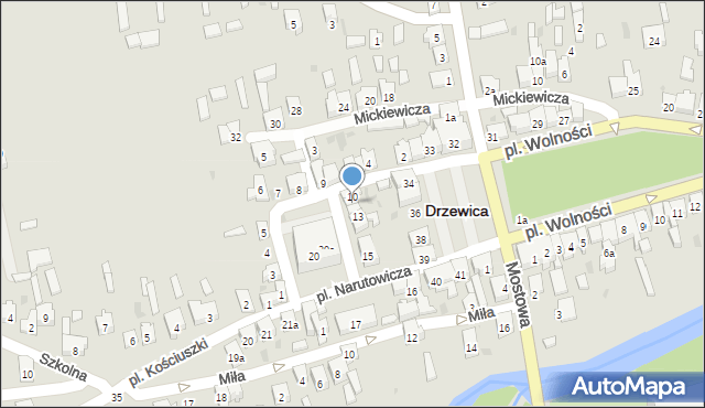 Drzewica, Plac Narutowicza Gabriela, 11, mapa Drzewica
