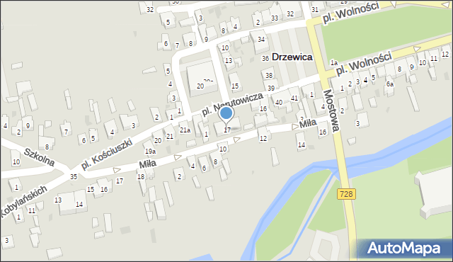 Drzewica, Plac Narutowicza Gabriela, 17, mapa Drzewica